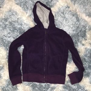 purple zip up jacket